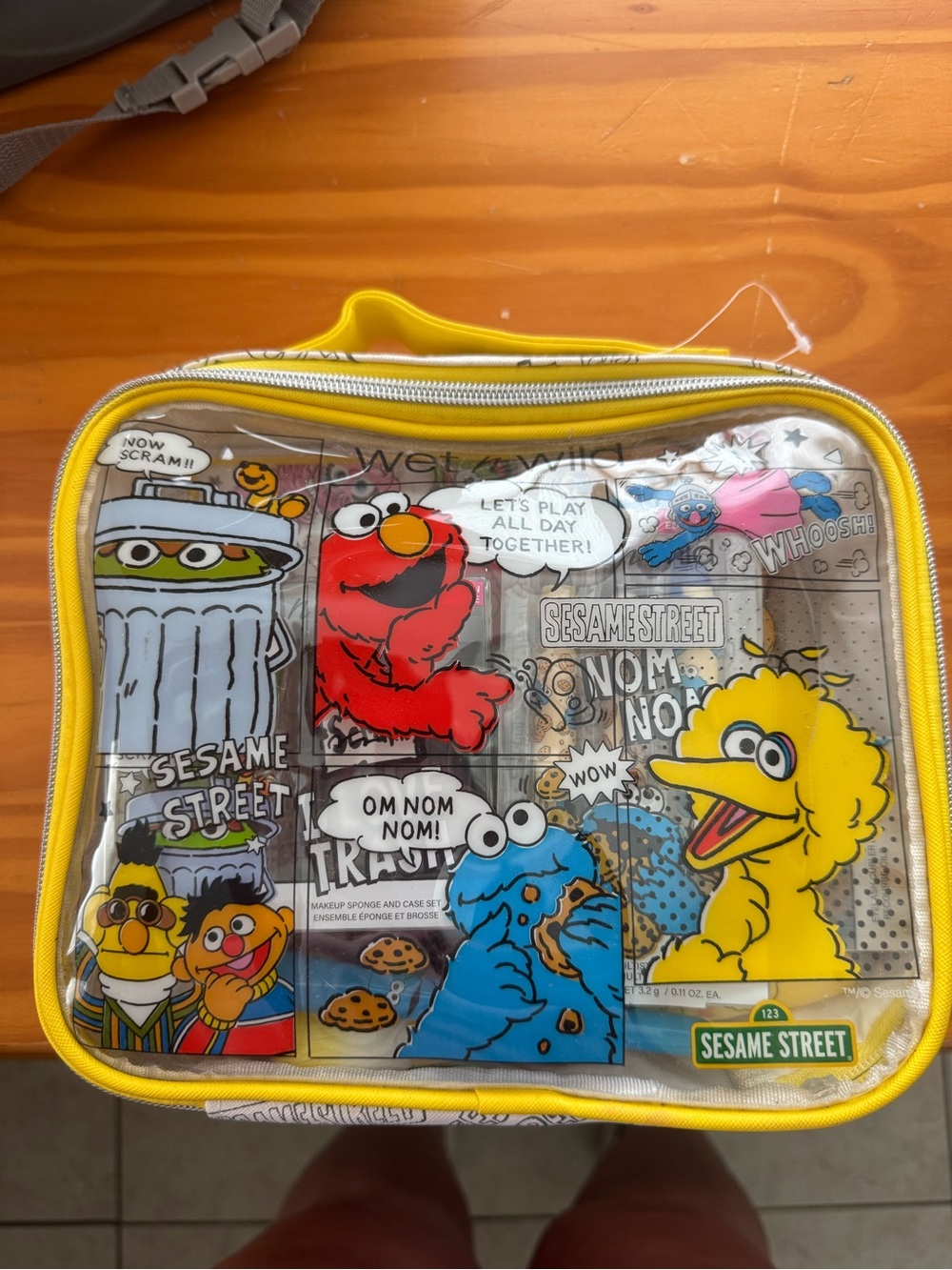 Sesame Street Clear Travel Pouch with wet and wild make up